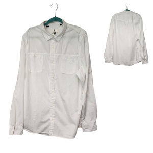 I JEANS by BUFFALO WHITE BUTTON DOWN LONG SLEEVE MEN'S SHIRT SIZE XXL
